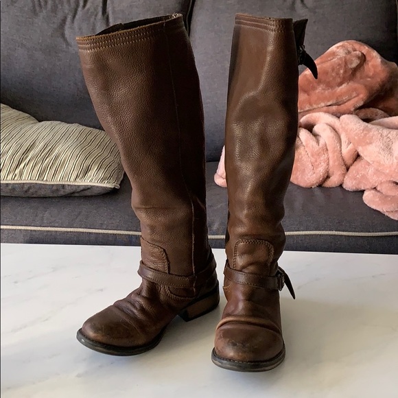 Steve Madden brown leather knee boots - Picture 1 of 7